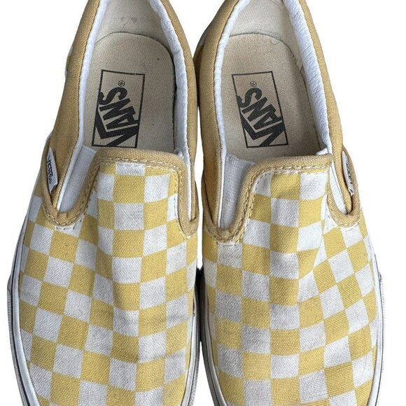 VANS Slip-On Yellow Sz 5.5 Women 4 Men’s Canvas Checkered Loafers - Picture 4 of 11